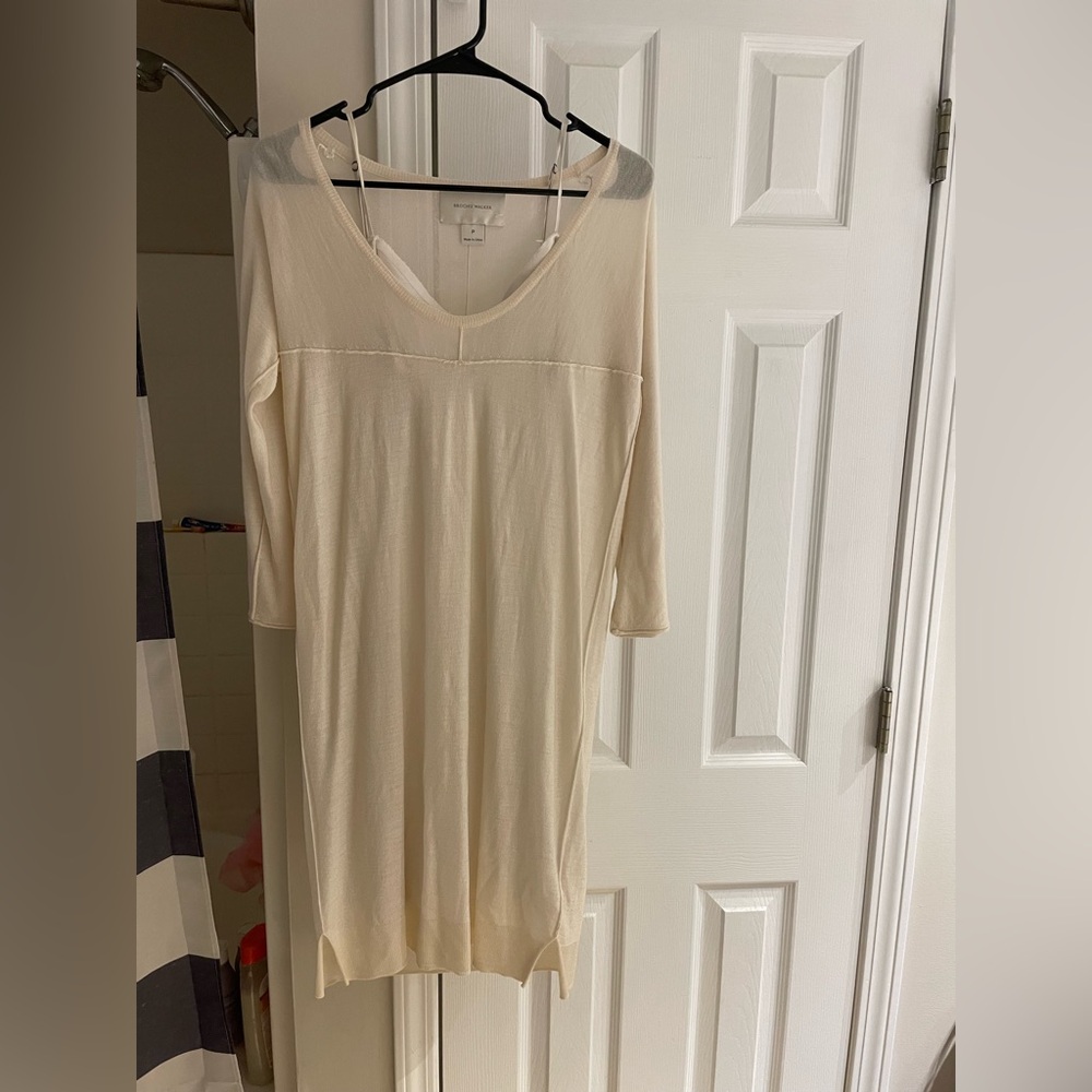 Brochu Walker long sleeve dress with‎ slip cream size P
